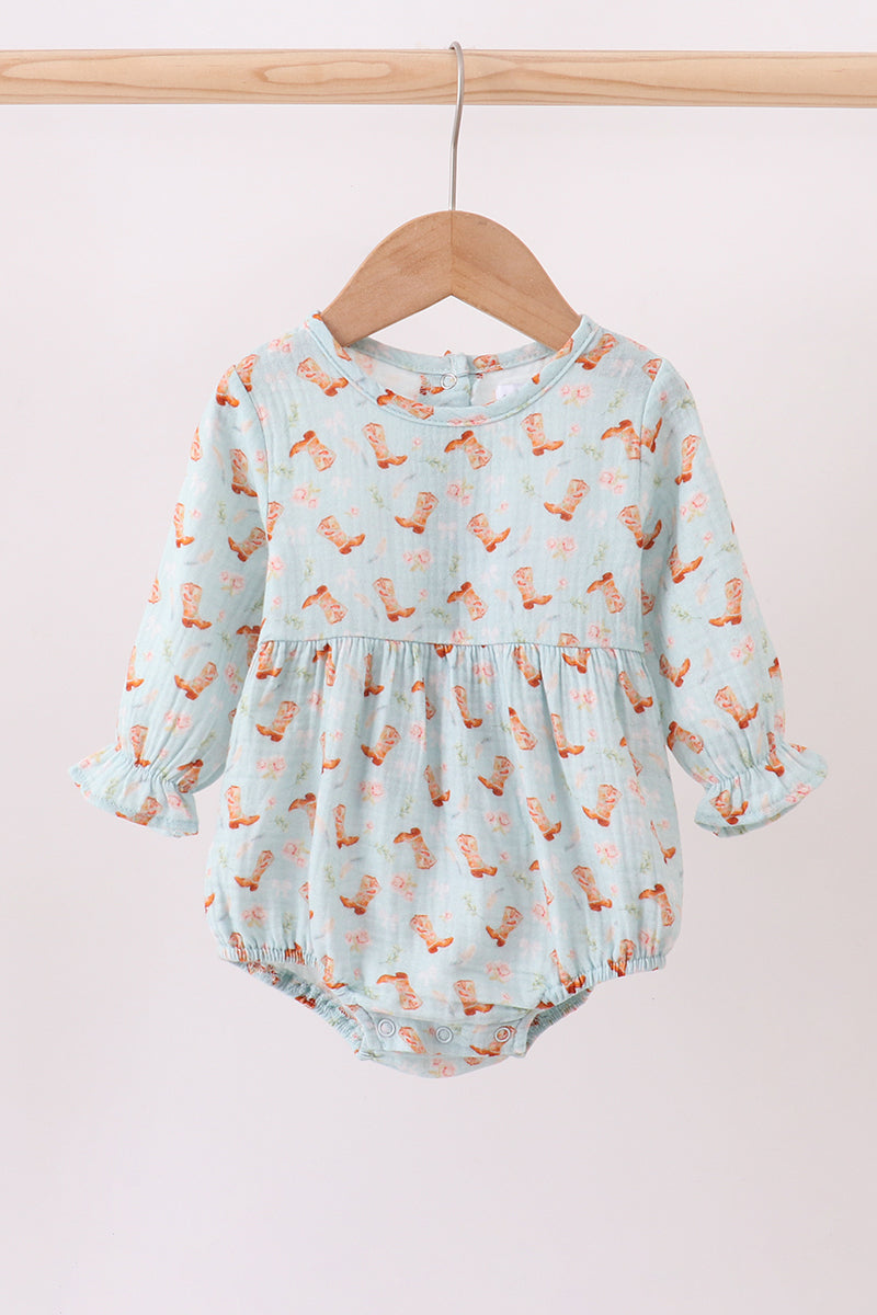 Premium boots print muslin bubble