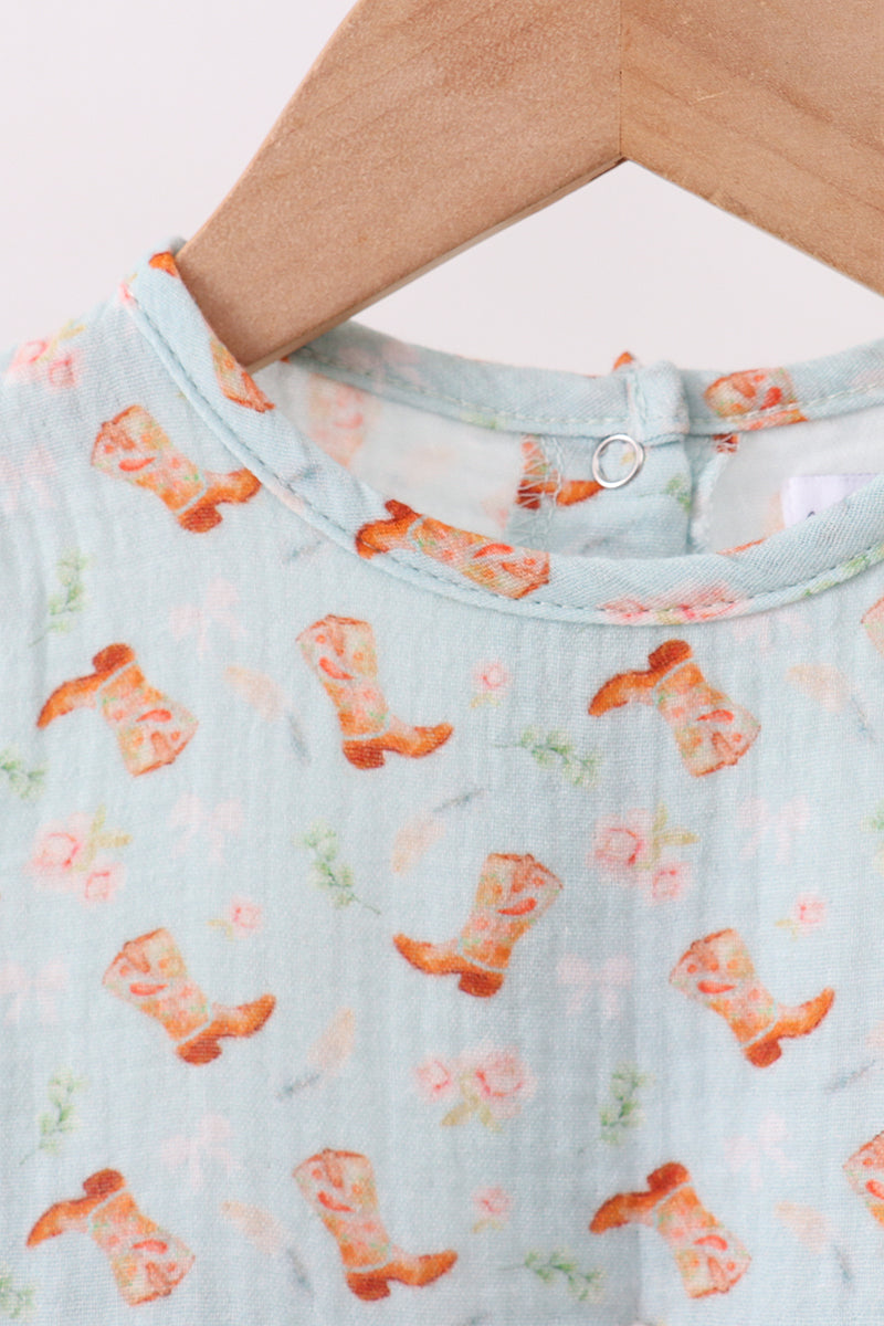 Premium boots print muslin bubble