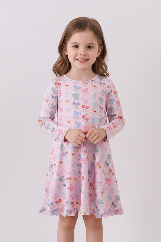 Premium whimsical bows bamboo dress