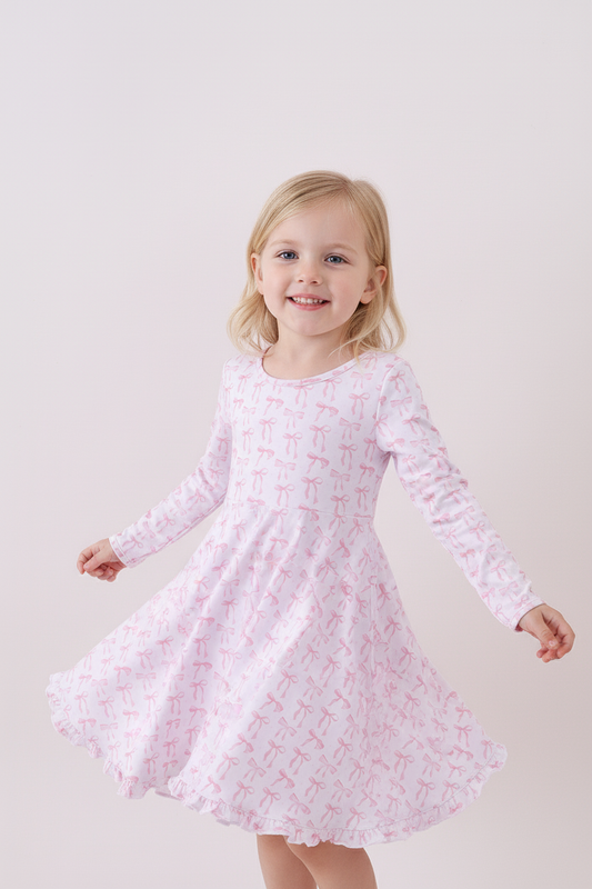 Premium tiny bow delight bamboo dress