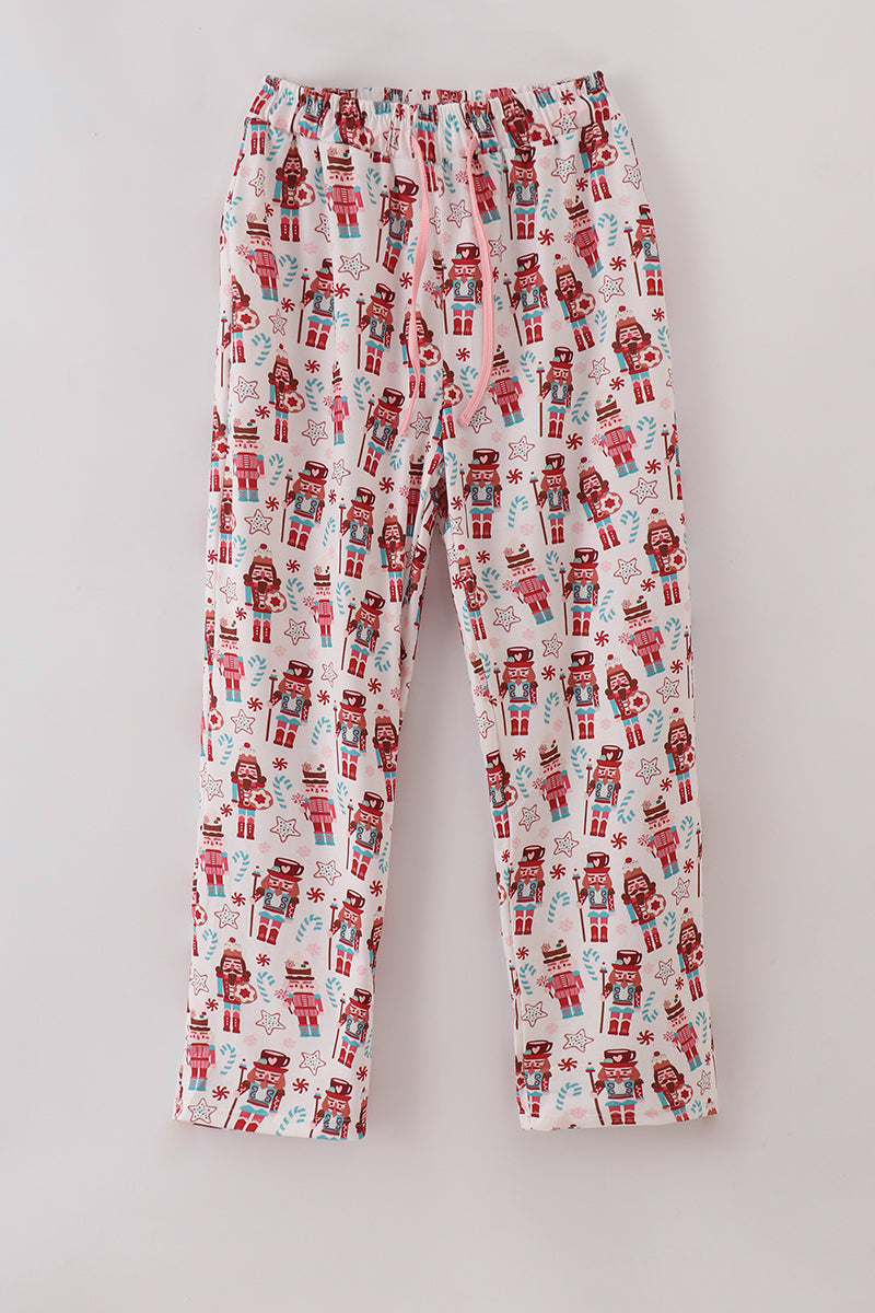 Christmas nutcracker print mom pajamas pants