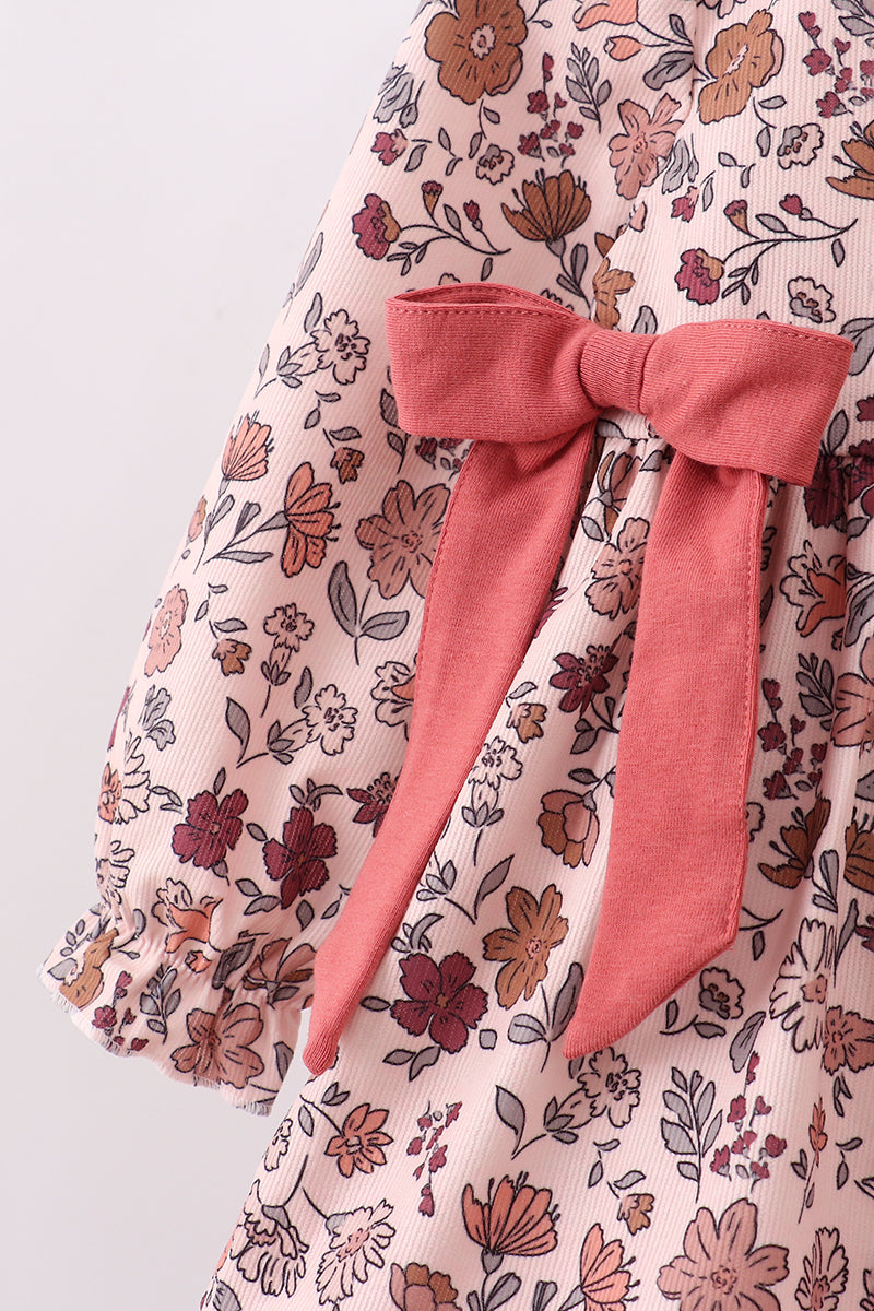 Autumn bloom corduroy ruffle pants set