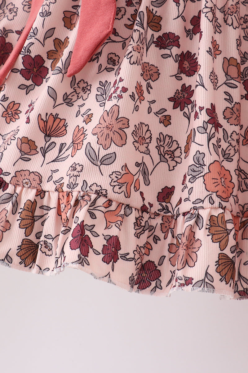 Autumn bloom corduroy ruffle pants set