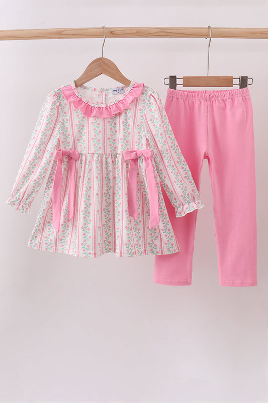 Floral tulip ruffle pants set