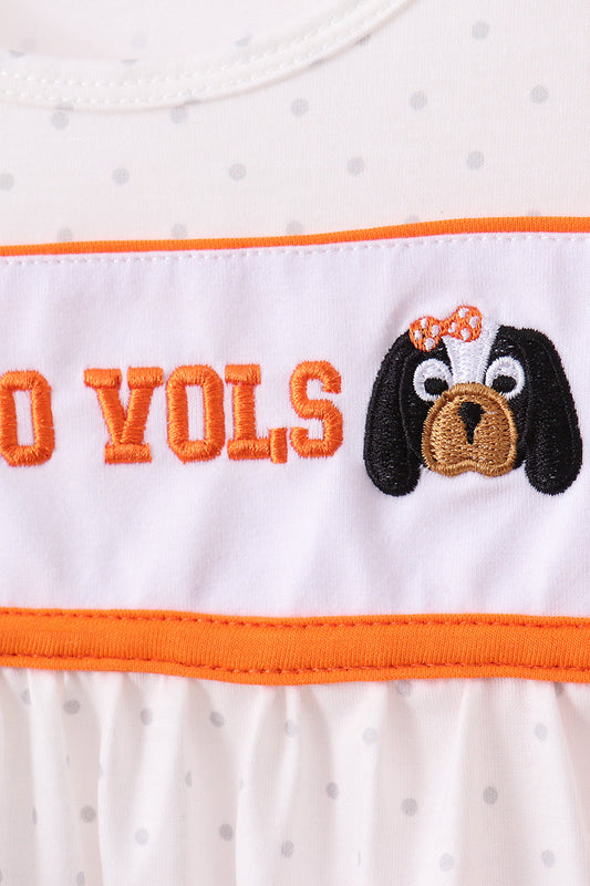 Tennessee go vols embroidery ruffle shorts set