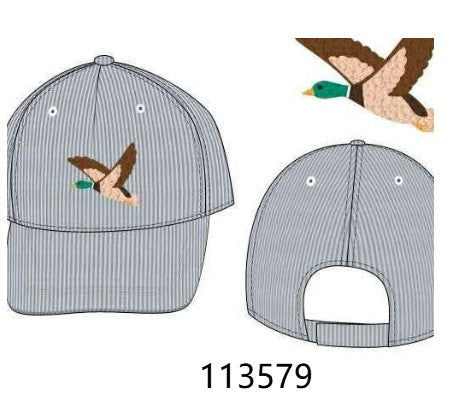 Mallard Embroidered Seersucker Cap