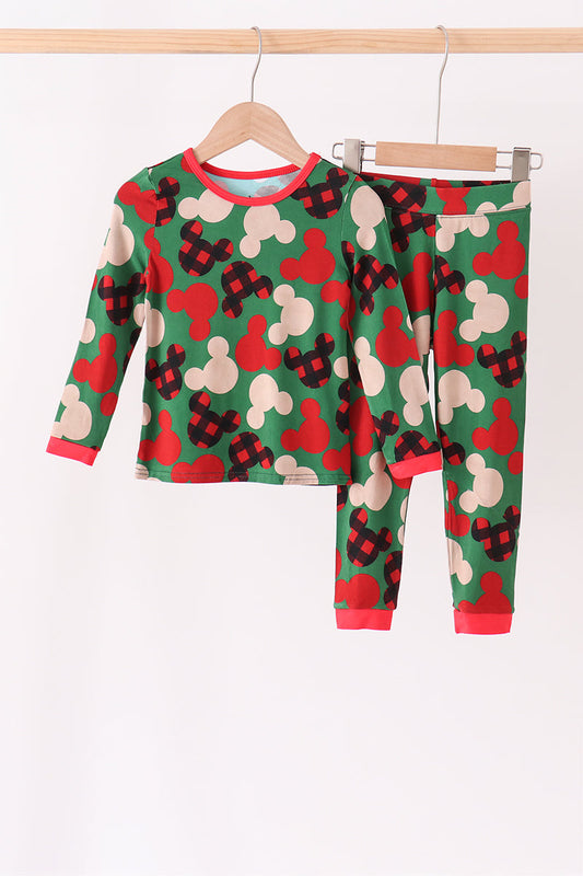 Red character bamboo pajama set