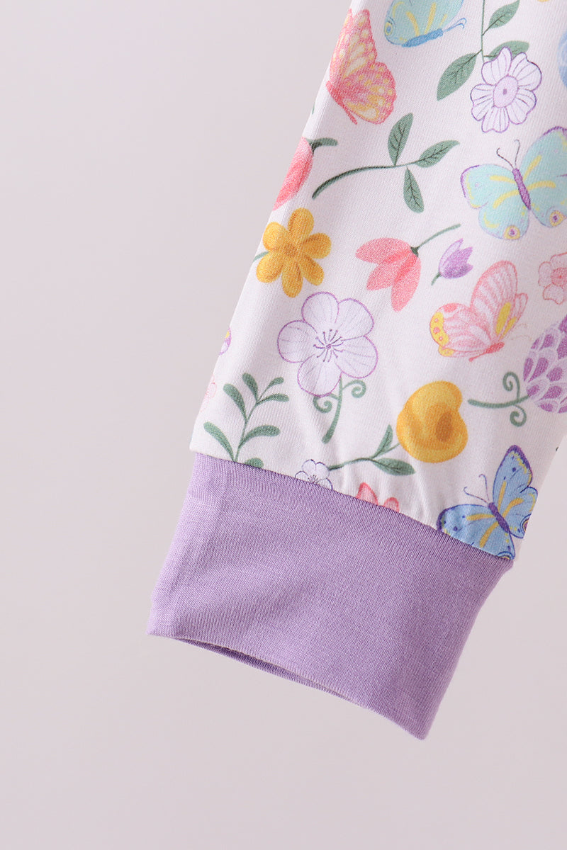 Premium butterfly garden bamboo pants set