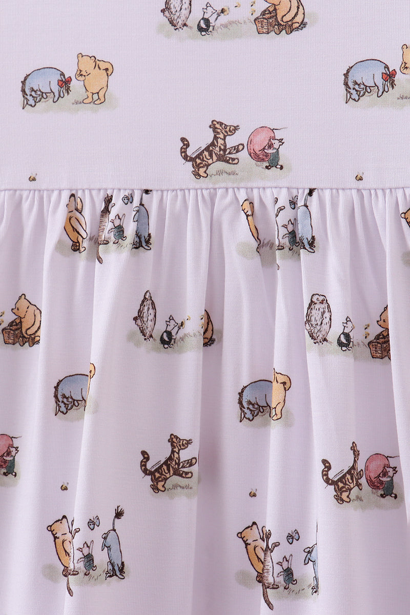 Premium blue character print bamboo dress