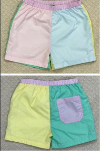Multicolored colorblock shorts