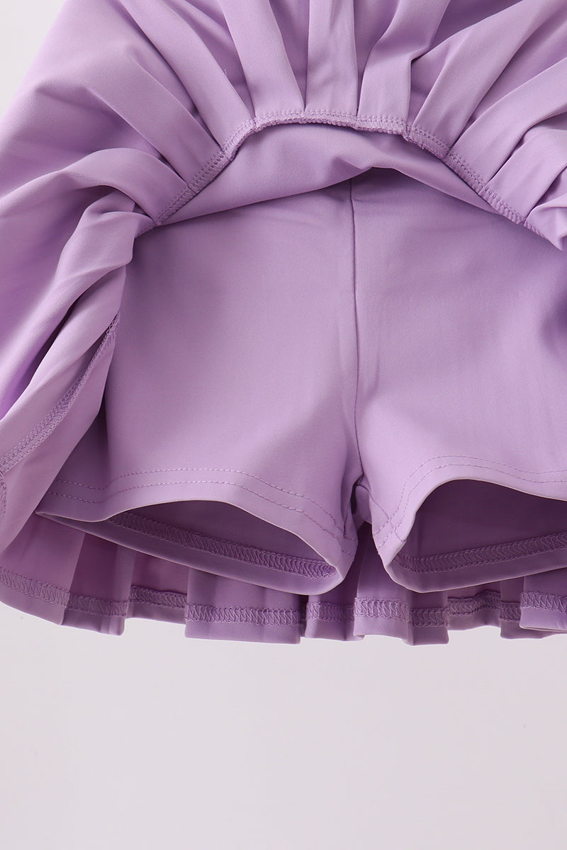 Purple pleated skort