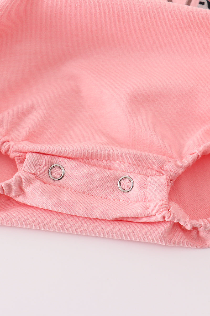 Pink believe embroidery ruffle bubble