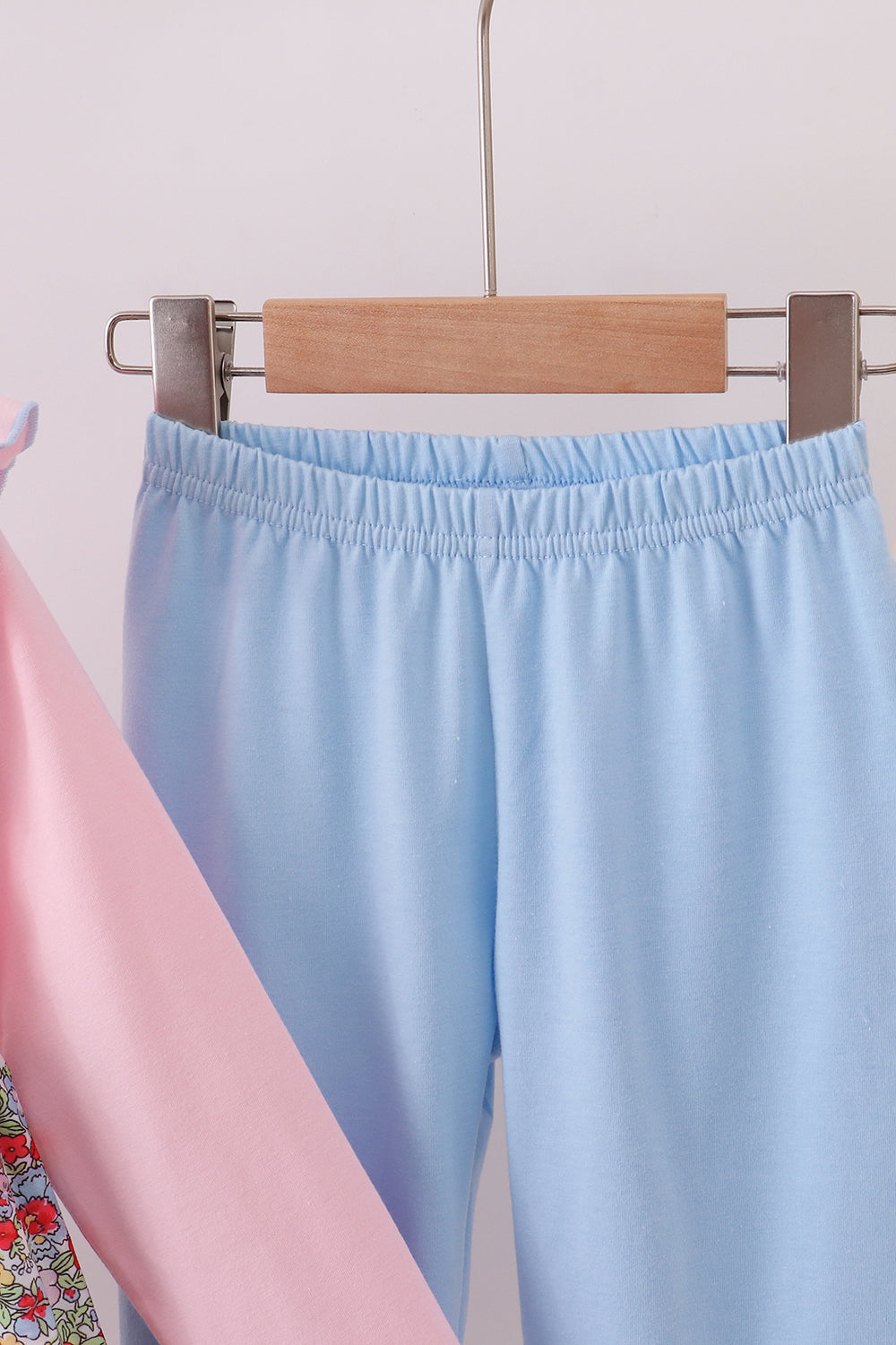 Pink christmas tree applique ruffle dress set