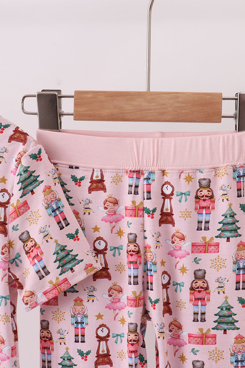 Nutcracker print bamboo ruffle pants set
