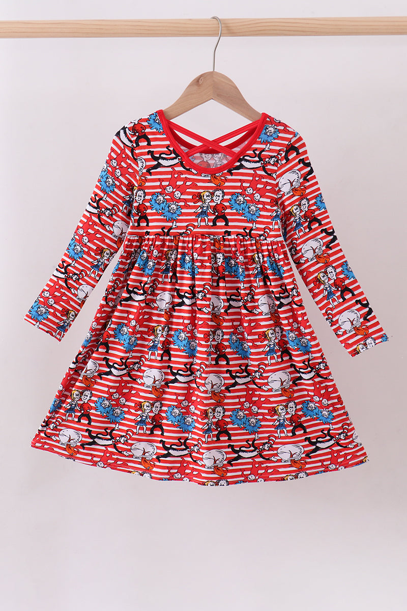 Red Dr. Seuss bamboo dress