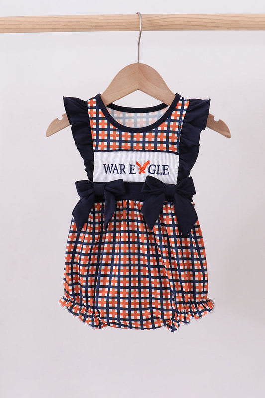 Auburn war eagle smocked ruffle bubble