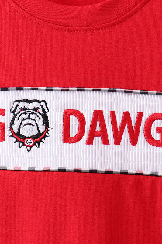 Georgia go dawgs embroidery plaid shorts set