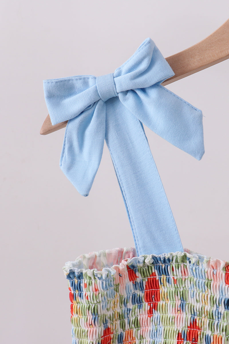 Floral smocked women tiered dress