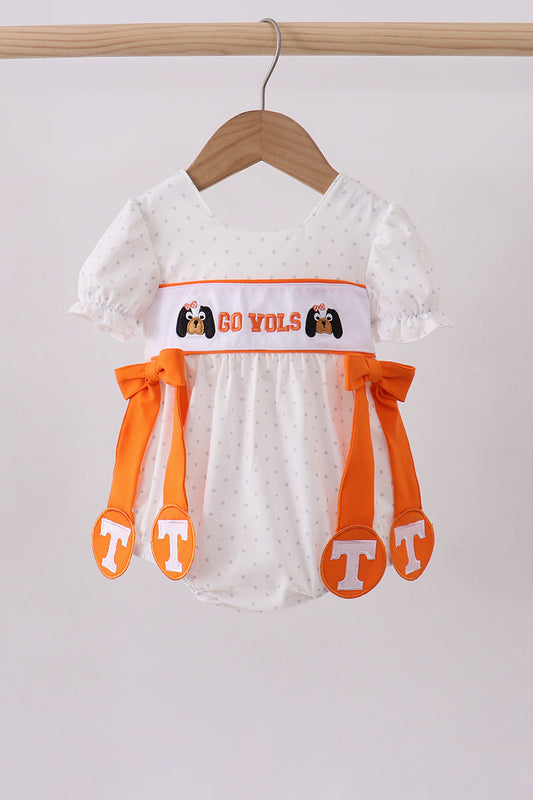 Tennessee go vols embroidery bow bubble