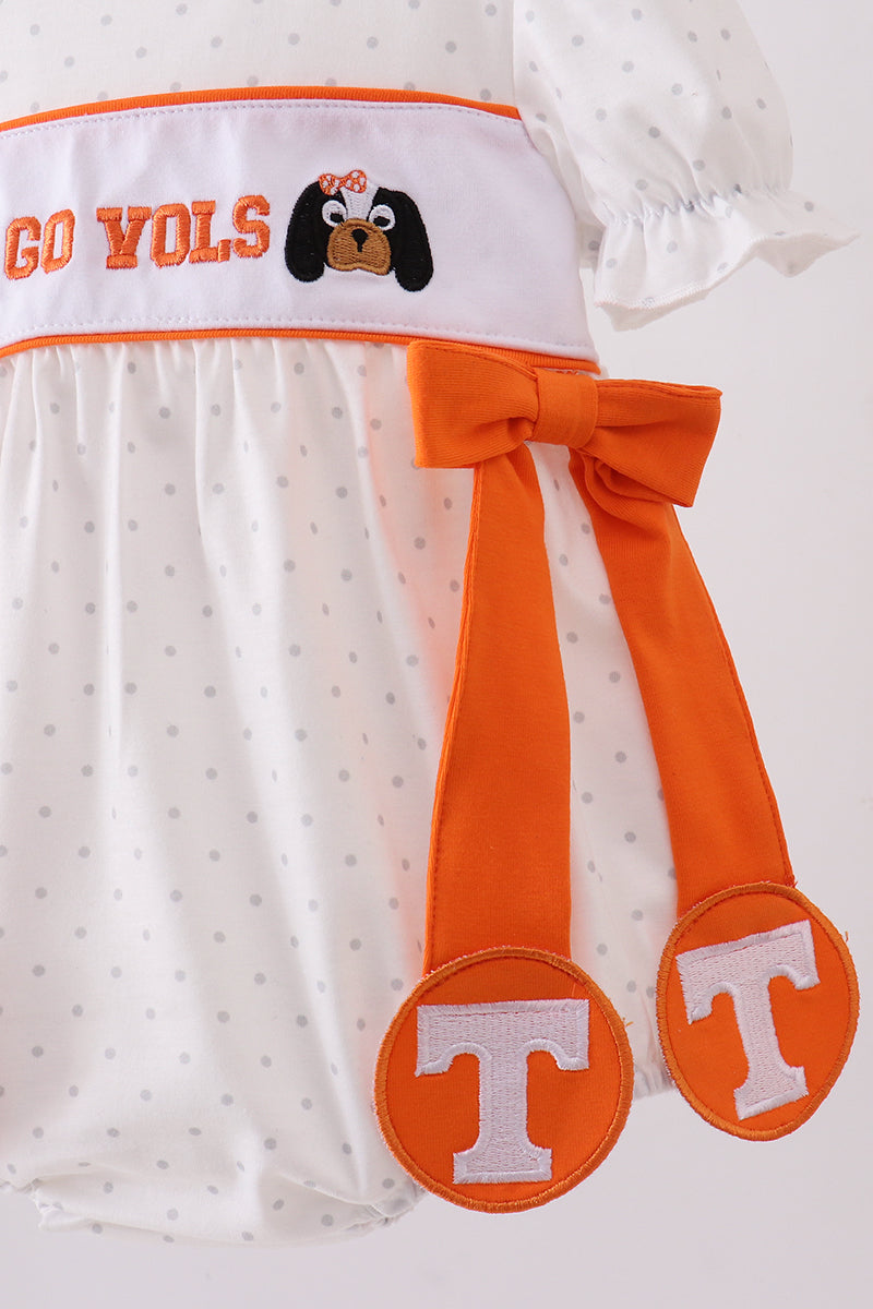 Tennessee go vols embroidery bow bubble