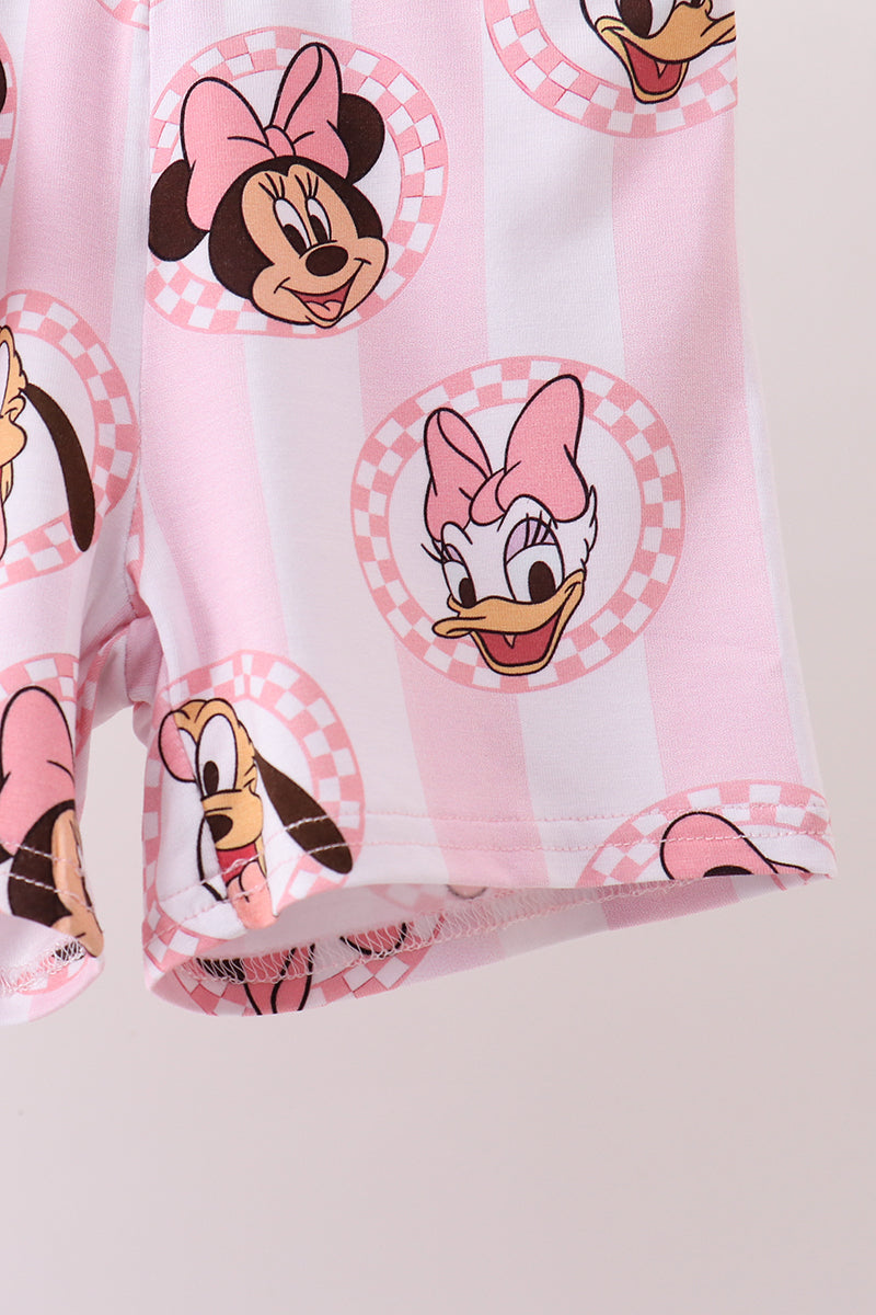 Pink character bamboo pajama set