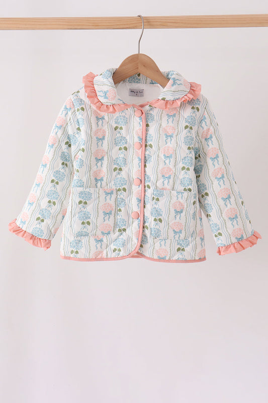 Blue hydrangea ruffle jacket
