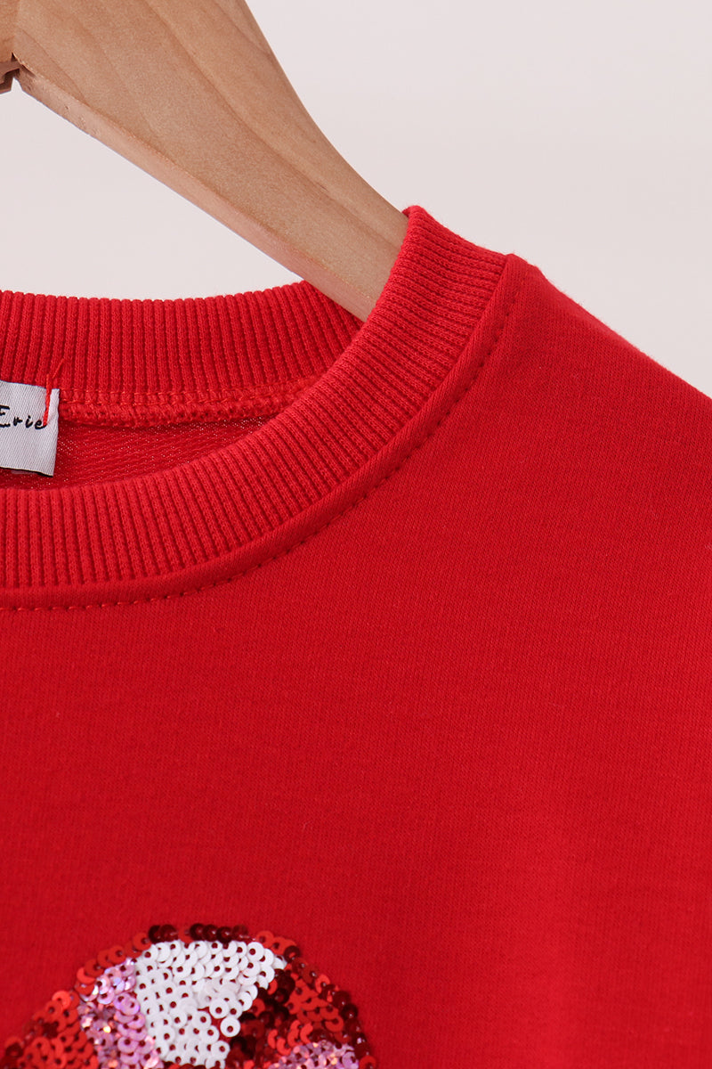 Red Candy Cane Sequin Top