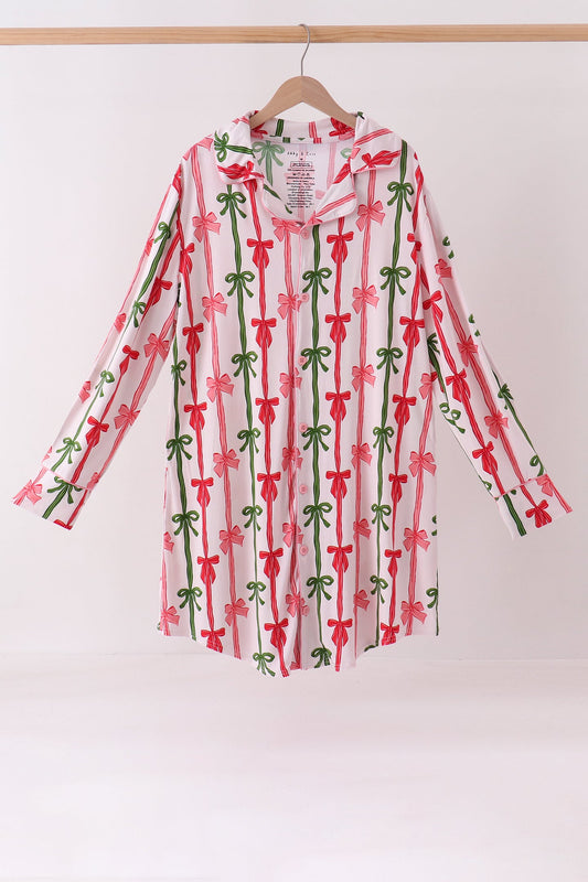 Pink Bow Bamboo Mom Dress
