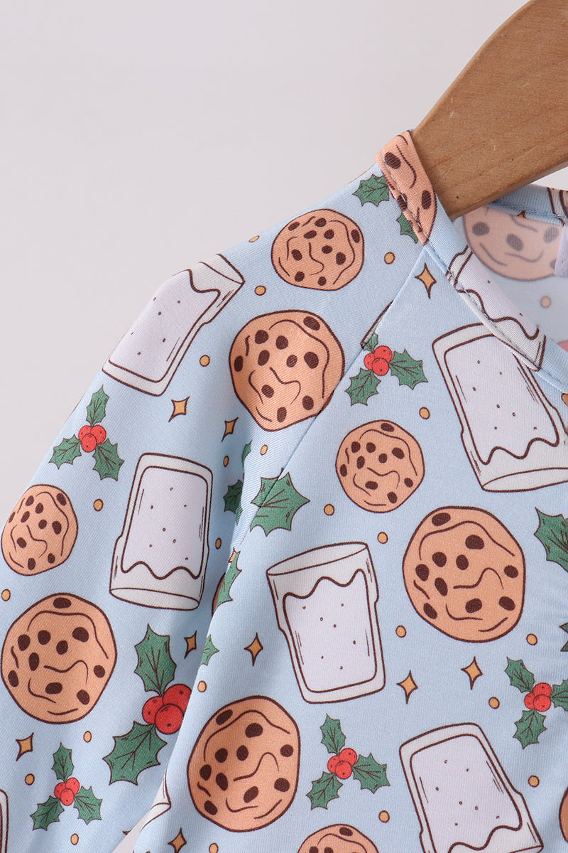 Blue milk cookie holly bamboo romper