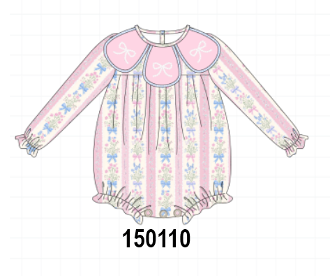 Pink Pearl Bow Floral Bubble