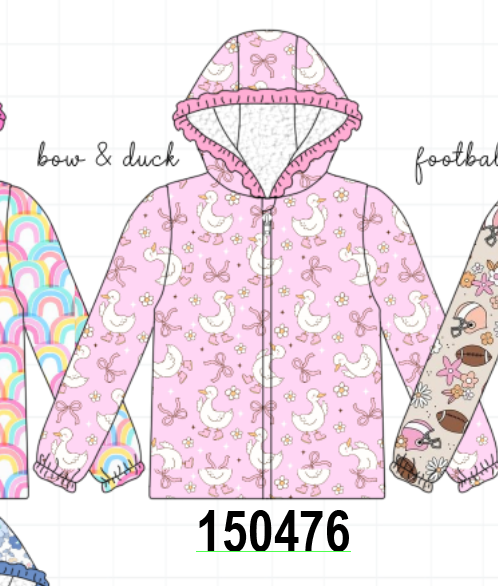 Pink Goose Bow ruffle Raincoat